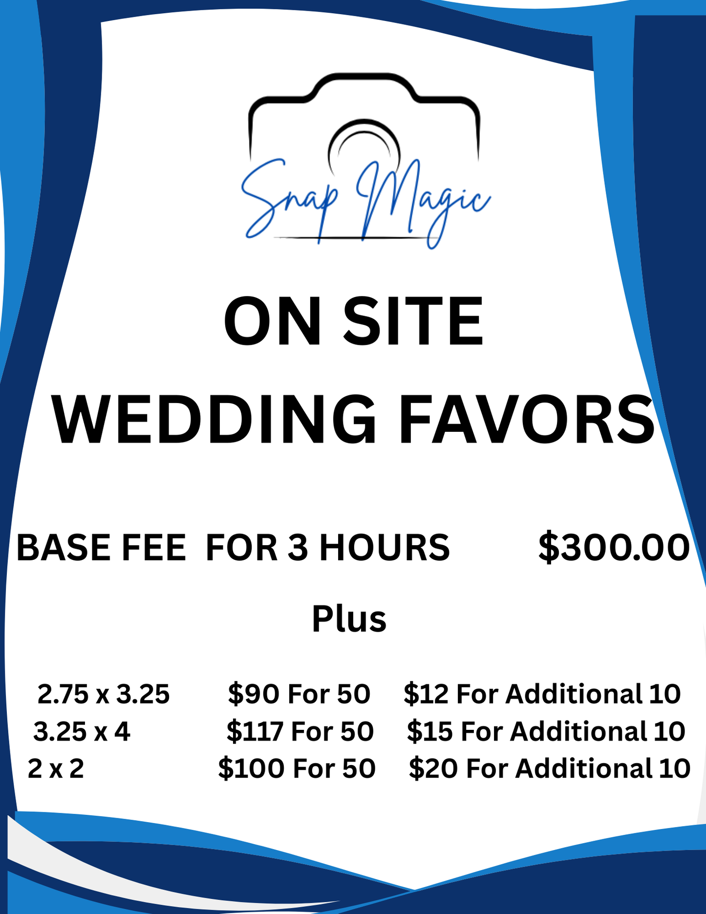 On Site Wedding Favor Booking (Central Florida Only)